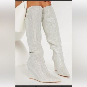 Fashion Nova Rhinestone Heeled Boots